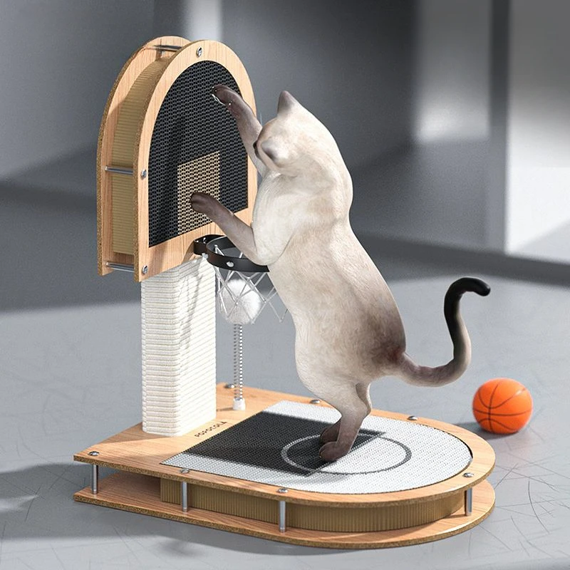 

Basketball Court Scratching Post Vertical Toy Tease Cat Sisal Kitten Creative L-shaped Kitten Claw Board Scratch Resistant