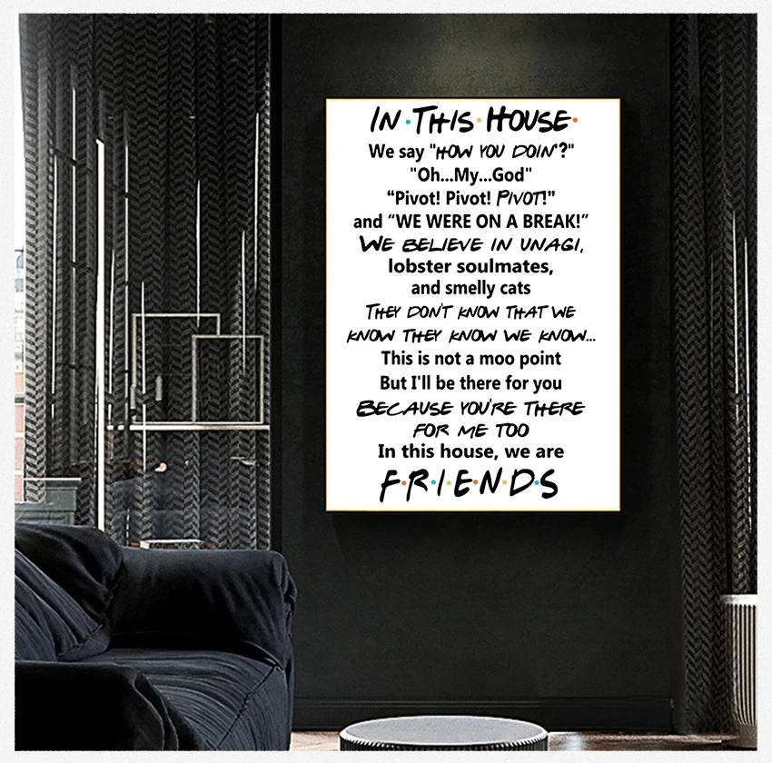 

Декоративная картина, Картина на холсте для гостиной, домашний декор для стен, друзья, ТВ-шоу, Классические Постеры и принты, настенное искус...