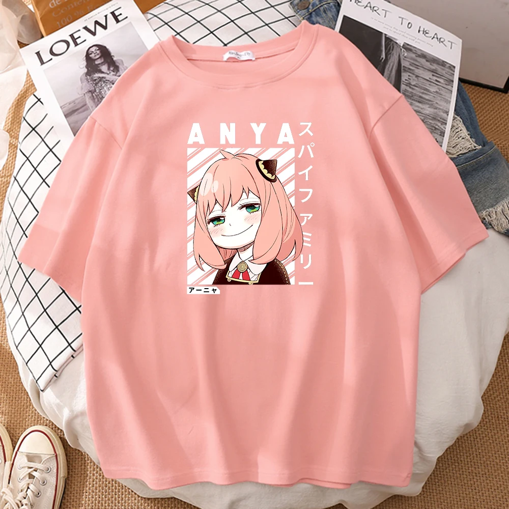 

Anime Anya Spy X Family Art Characters Print Men T-Shirt Kawaii Tee Shirt Crewneck Breathable Tee Clothes Cute Male T-Shirt