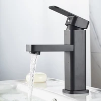 2022 new square black bathroom faucet stainless steel basin mixer bathroom accessories tap bathroom sink basin mixer tap mp18