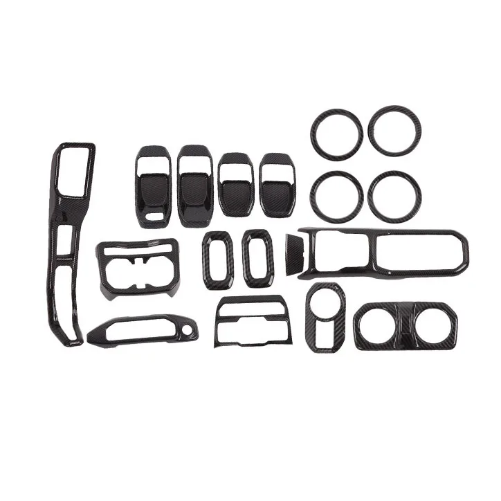 

Carbon Fiber ABS Frame Stickers Protective Cover Trims For Jeep 2018 Wrangler Car Interior Decoration Accessories