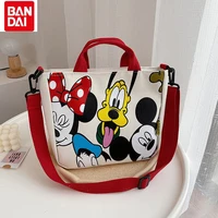 bandai 2022 new goofy mickey canvas bag pattern messenger bag girls mini cartoon children cute hand bag