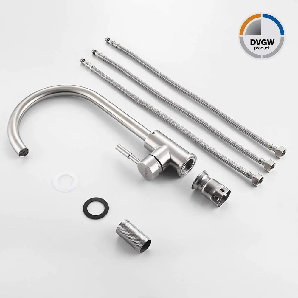 rovade low pressure kitchen faucet stainless steel 360° swivel kitchen mixer tap single lever faucet free global shipping