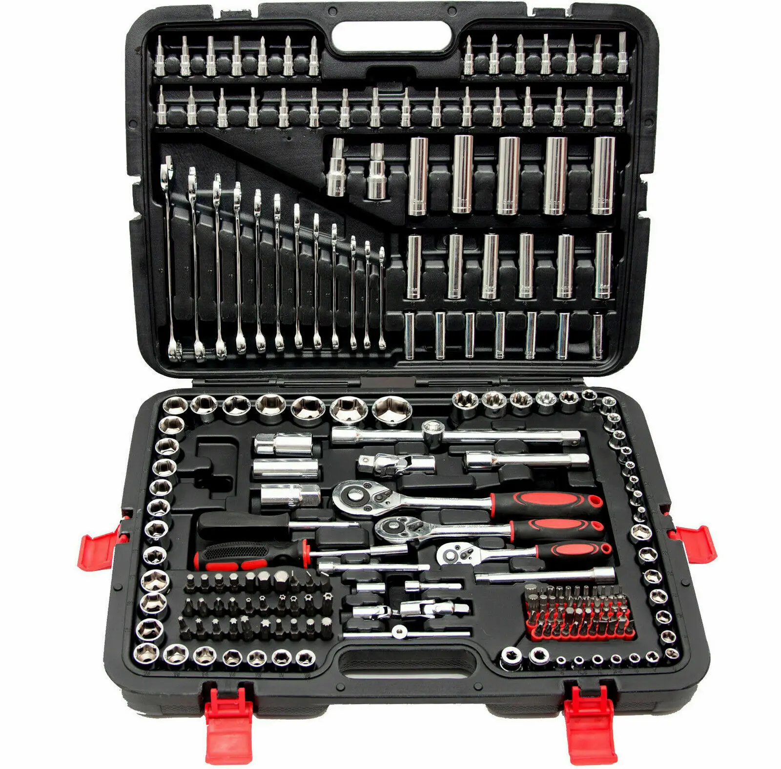 

216 Pcs Ratchet Socket Set 1/2" 1/4" 3/8" Tool Kit Toolbox Case Wrench Spanners Car Repair Mechanics