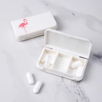 convenient pill box three grids refreshing rectangular mini drugs placed travel medicine storage box