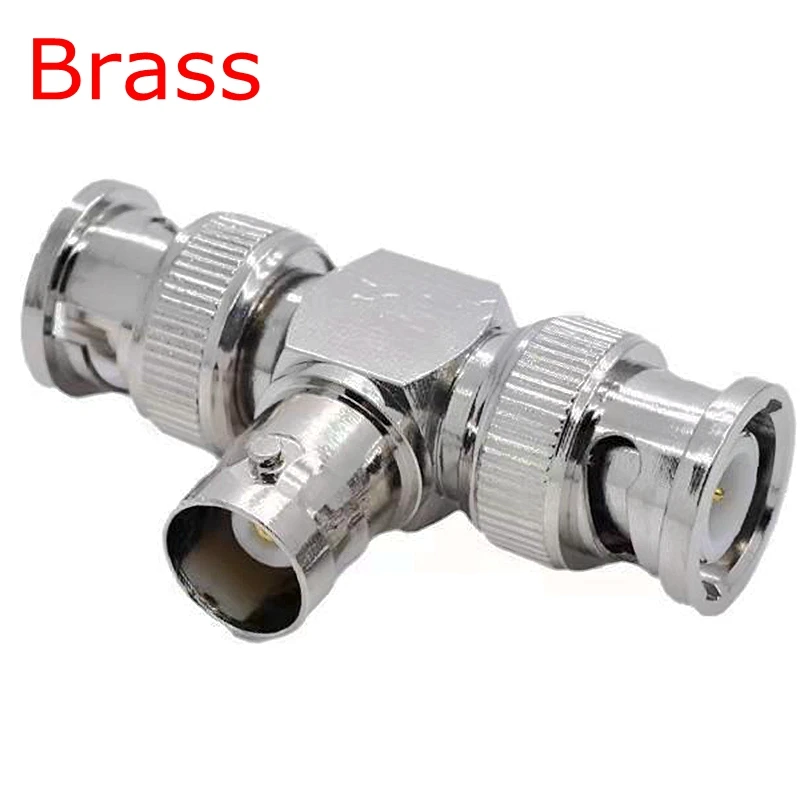 

1Pcs Q9 BNC Male Female Connector BNC Male To BNC 2X Double Female Jack Tee Type 3Way Splitter T Type Adapter Brass Copper RF