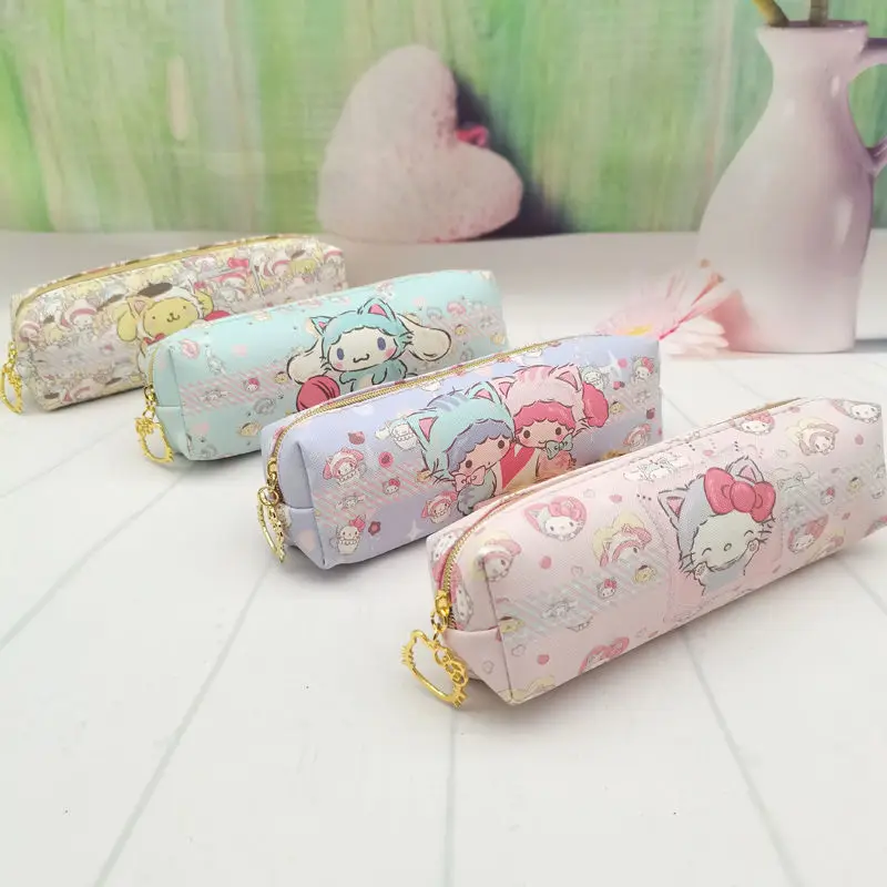 

Hello Kitt Pencil Bag Student Kawai Cute Creative Cartoon Simple Large-capacity Stationery Bag Girl Japanese Pencil Storage Bag