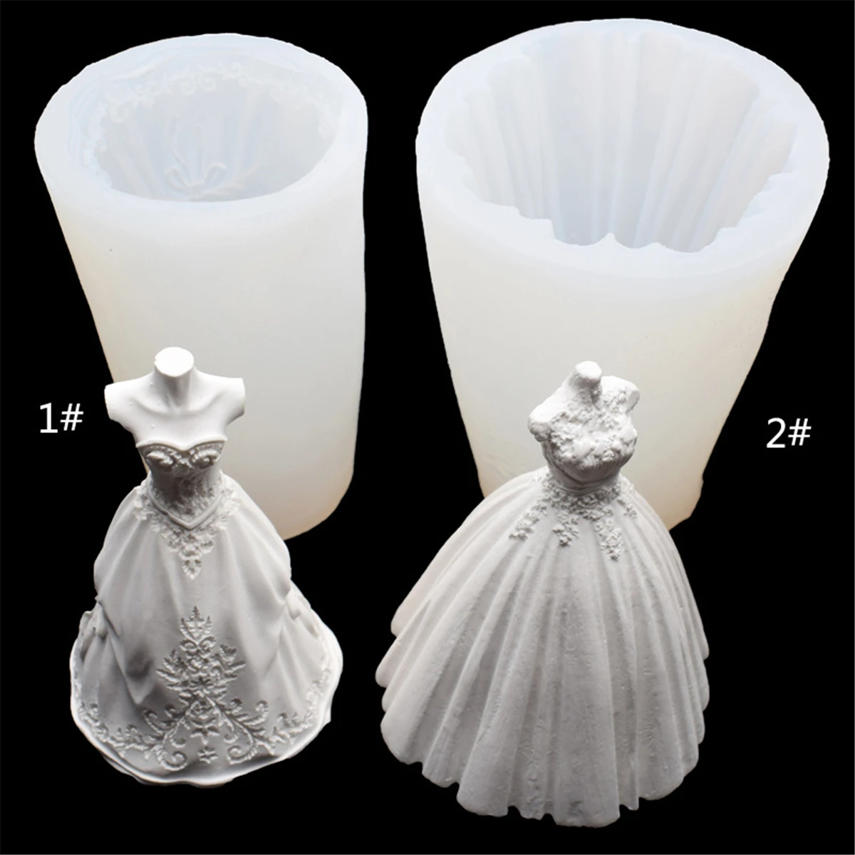 

Wedding Dress Shaped Silicone Fondant Cake Decorating Tools Scented Candle Chocolate Molds Baking Tool Kitchen Accessories