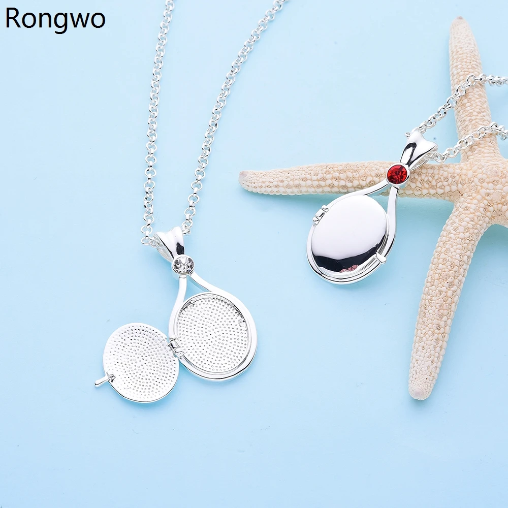 

Rongwo Mermaid H2O Openable Shell Pendant Necklace Silver Color Copper with Crystal Quality TV Movies Jewelry for Women Girls