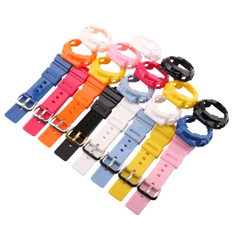 Bright-face strap case Suitable for Casio BABY-G-BA-110 BE /RG/GA/SC/TM 112 120 130 Women's strap watch accessories
