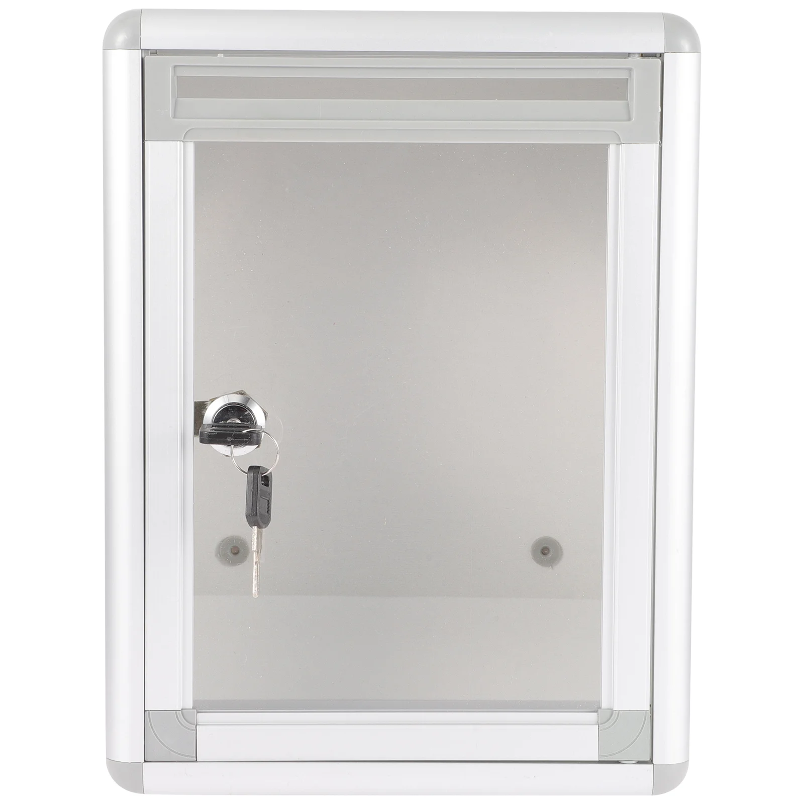 

Blank Box Wall Mount Mailboxes Letter Suggestion Collect Bin Aluminum Alloy Hanging Postbox Office