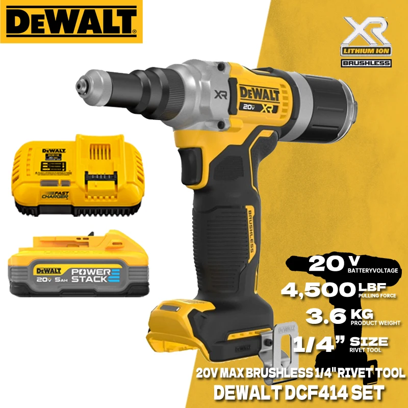 DEWALT DCF414 Brushless Rivet Gun Tool Kits With 20V Lithium
