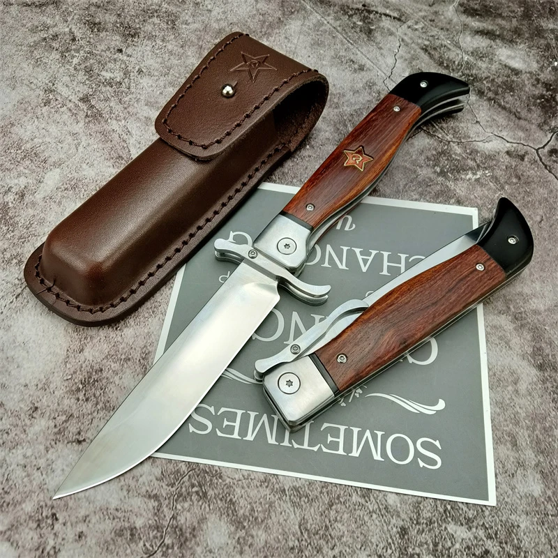 Russian Finka NKVD II High-end Folding Knife 440C Mirror Polish Blade EDC Outdoor Military Portable Durable Hunting Pocket Knife