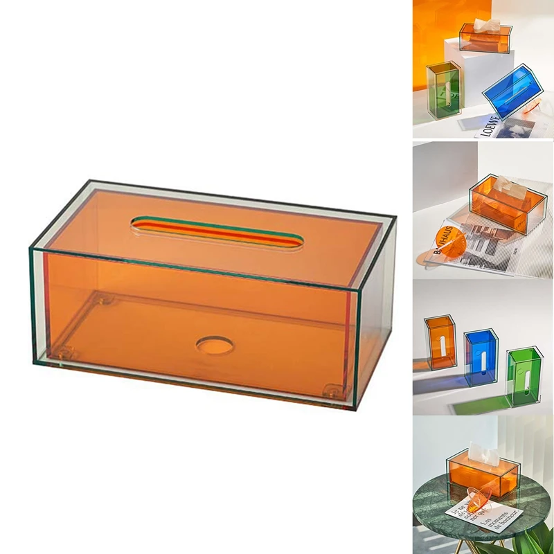 

Simple and Modern Acrylic Tissue Dining Table Storage Tea Paper Box Home Living Room Creative Decoration