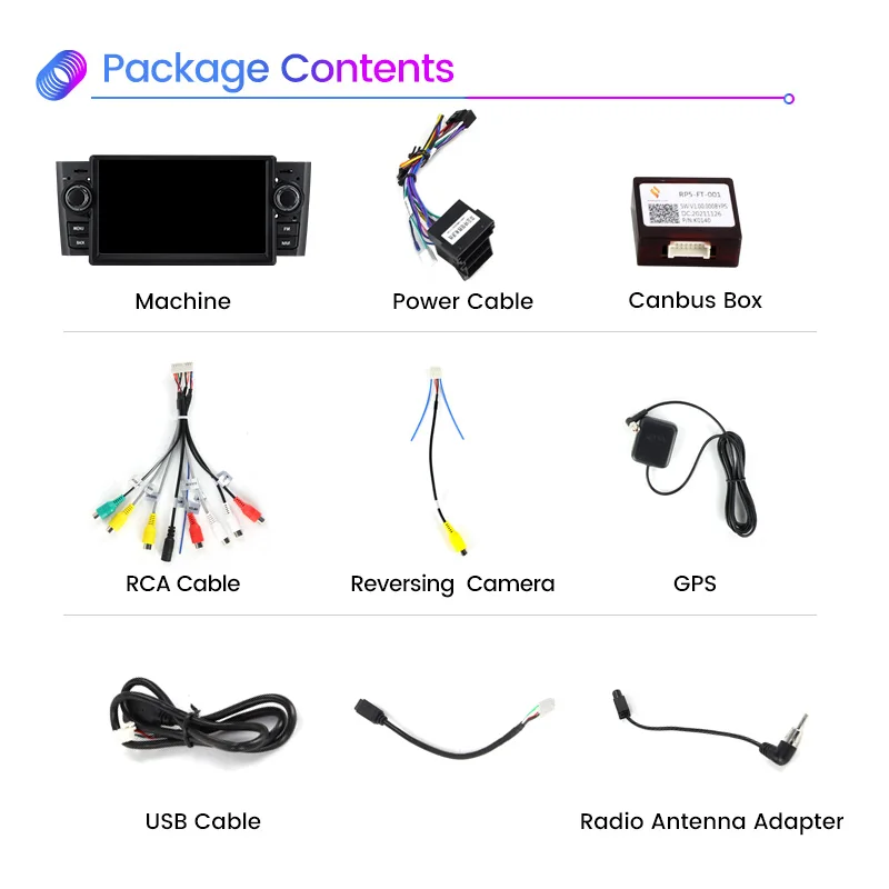 Автомобильный мультимедийный плеер HD 1024*600 Android 11 RDS для Fiat Grande Punto Linea 2007-2012