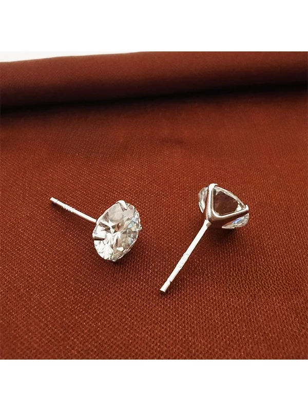 S999 Sterling Silver Moissanite Nail 2024 New Popular Ear Piercing Bone Stud Women's Work Diamond Men's Super Shiny Earrings
