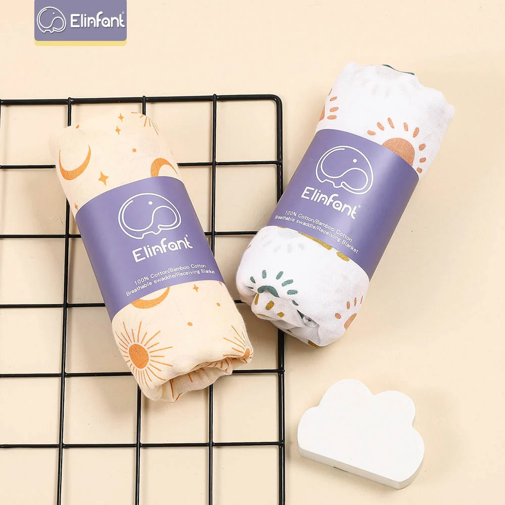 Пеленки Elinfant из муслина 100% хлопка моющиеся детские одеяла для новорожденных