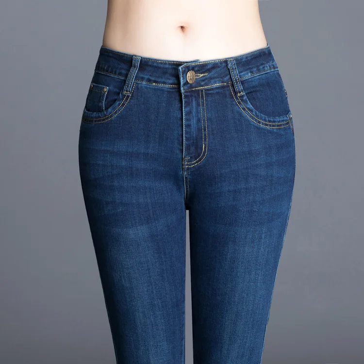 2022 spring new high waist elastic slim pencil pencil women's jeans