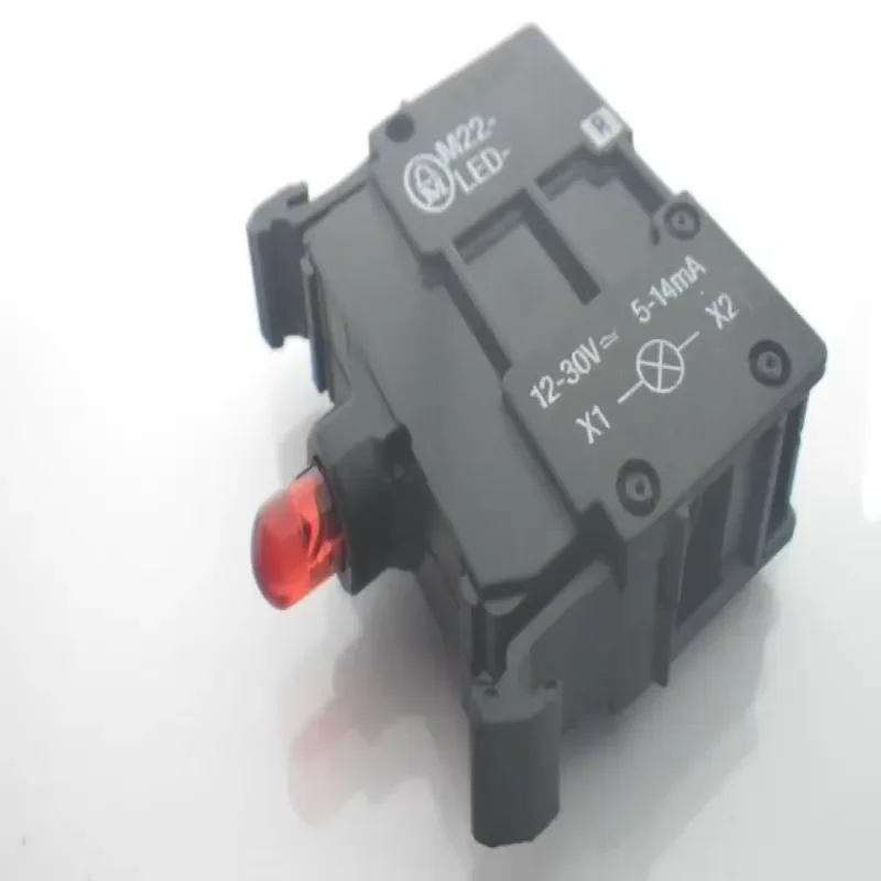 Фото Новый, в наличии, абсолютно новый контактный блок M22-LED R 12-30В 5-14мА с красным светом 340B (Проверено) для ПЛК №1