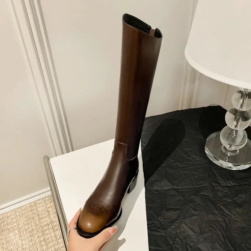 QUTAA/Коллекция 2024 года Женские сапоги до колена Сезон осень-зима офисные