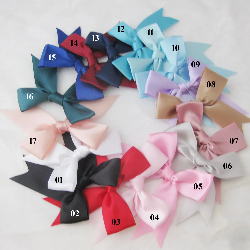 

FZNNWN 20Pcs 8CM*9CM Swallowtail Shape DIY Gift Bows Knotted Tie 1" Satin Ribbon Made Party Celebration Headwear Accessory