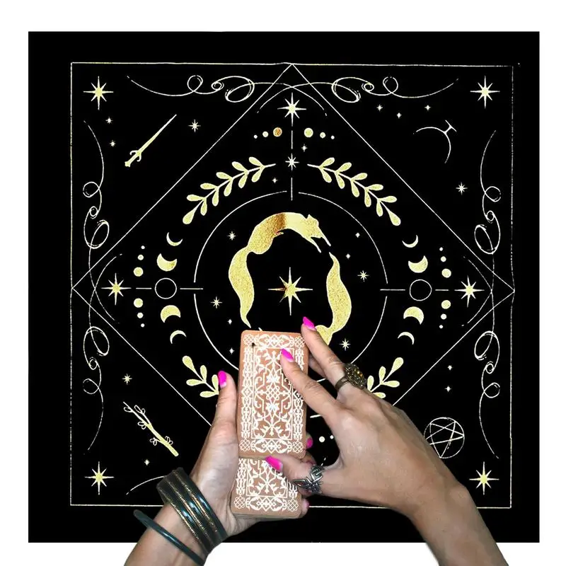 

49x49cm Tarot Card Cloth Board Game Tarots Tablecloth Velvet Altar Tarots Cloth Pentacles Tarots Divination Mat