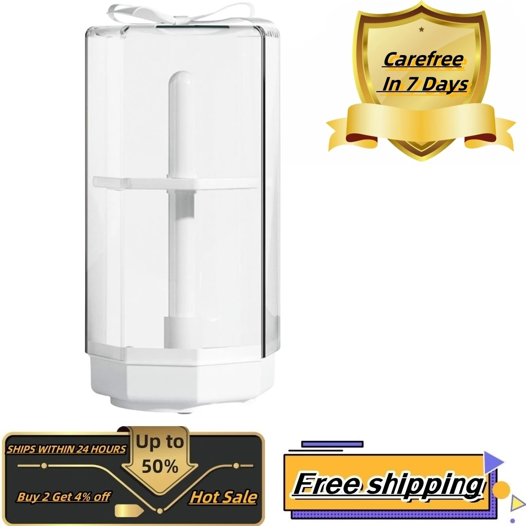 

360 Degree Rotating Visible Makeup Brush Pot with Dustproof Lid Dresser Table Multi Grids Makeup Brush Storage Box Bathroom Supp