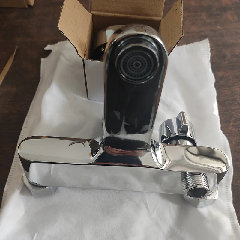 becola new modern chrome brass bath room wall mounted bathroom faucet with handheld hand shower bathtub mixer set shower faucet free global shipping