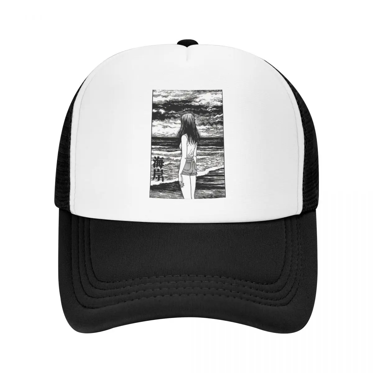 

Coastal Trucker Hats Junji Ito Cartoon Mesh Net Baseball Cap For Men Women Kpop Snapback Caps Streetwear