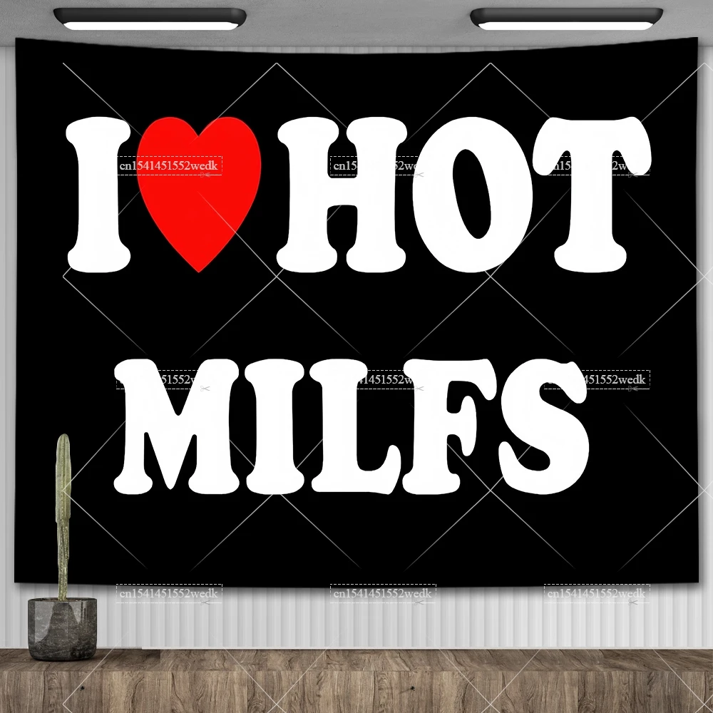 Настенный гобелен с надписью I Love Hot Dads для моих мам