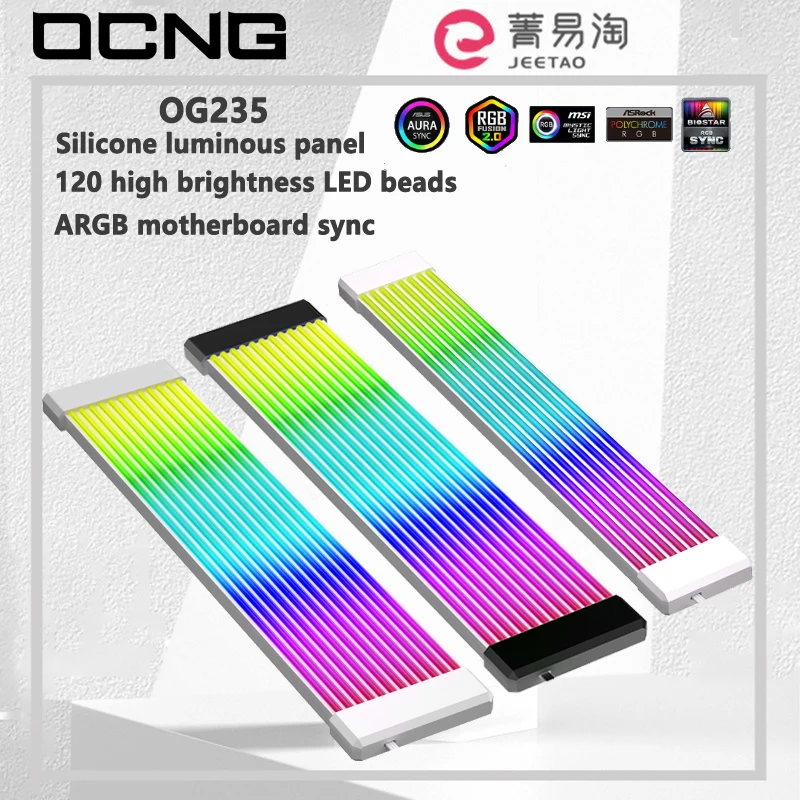 OCNG OG235 ARGB Neon Line 24PIN Материнская плата 8-контактная видеокарта Светящаяся линия