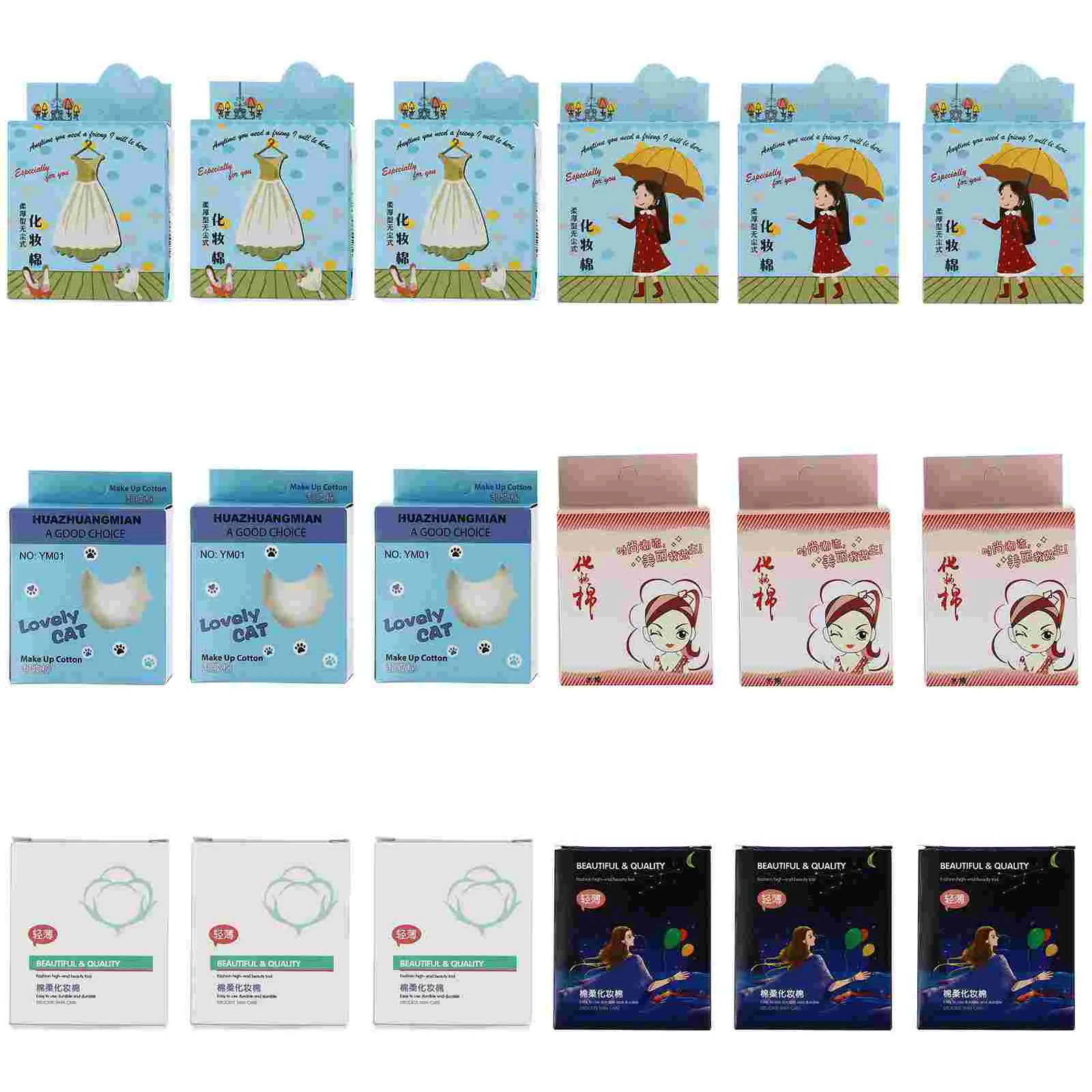 

18 Boxes Makeup Remover Pads Wash Puffs Sponges Comfortable Makeup Pads Pads for Cleansing Makeup Removal