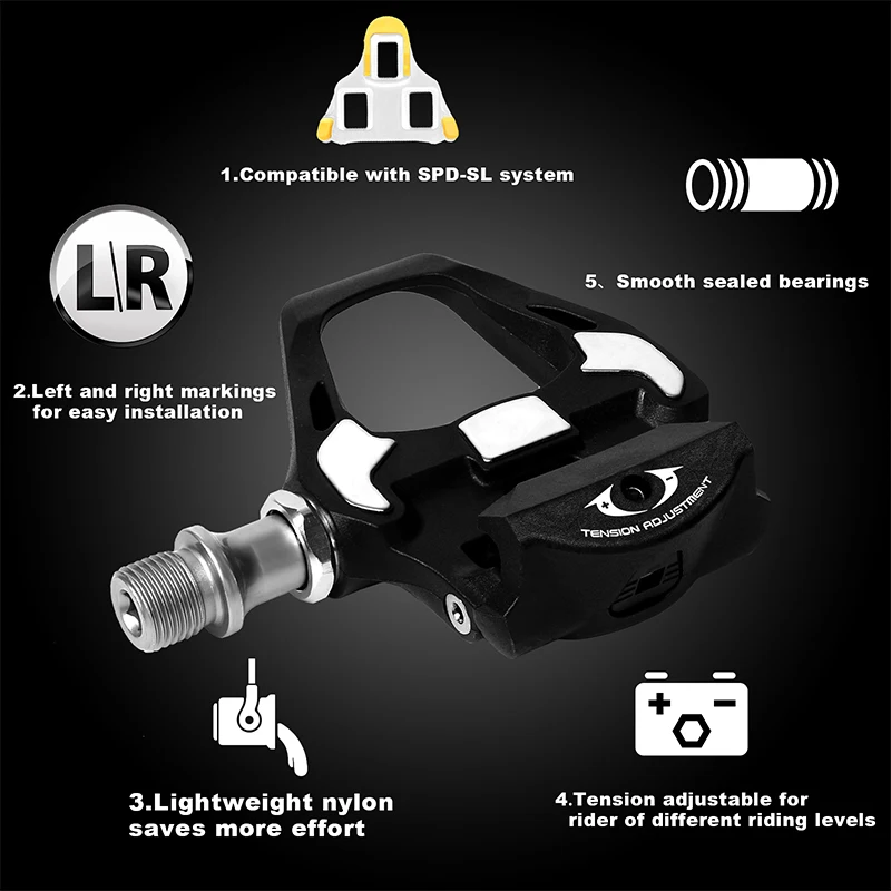 Педали Для Шоссейного Велосипеда BUCKLOS R8000 2023