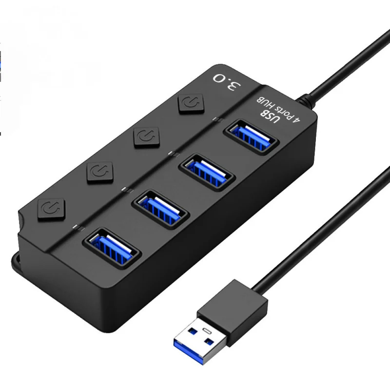 

A07 подвесное отверстие USB 3,0 концентратор 4 порта концентратор независимый переключатель usb3.0 концентратор разделитель расширения витрина