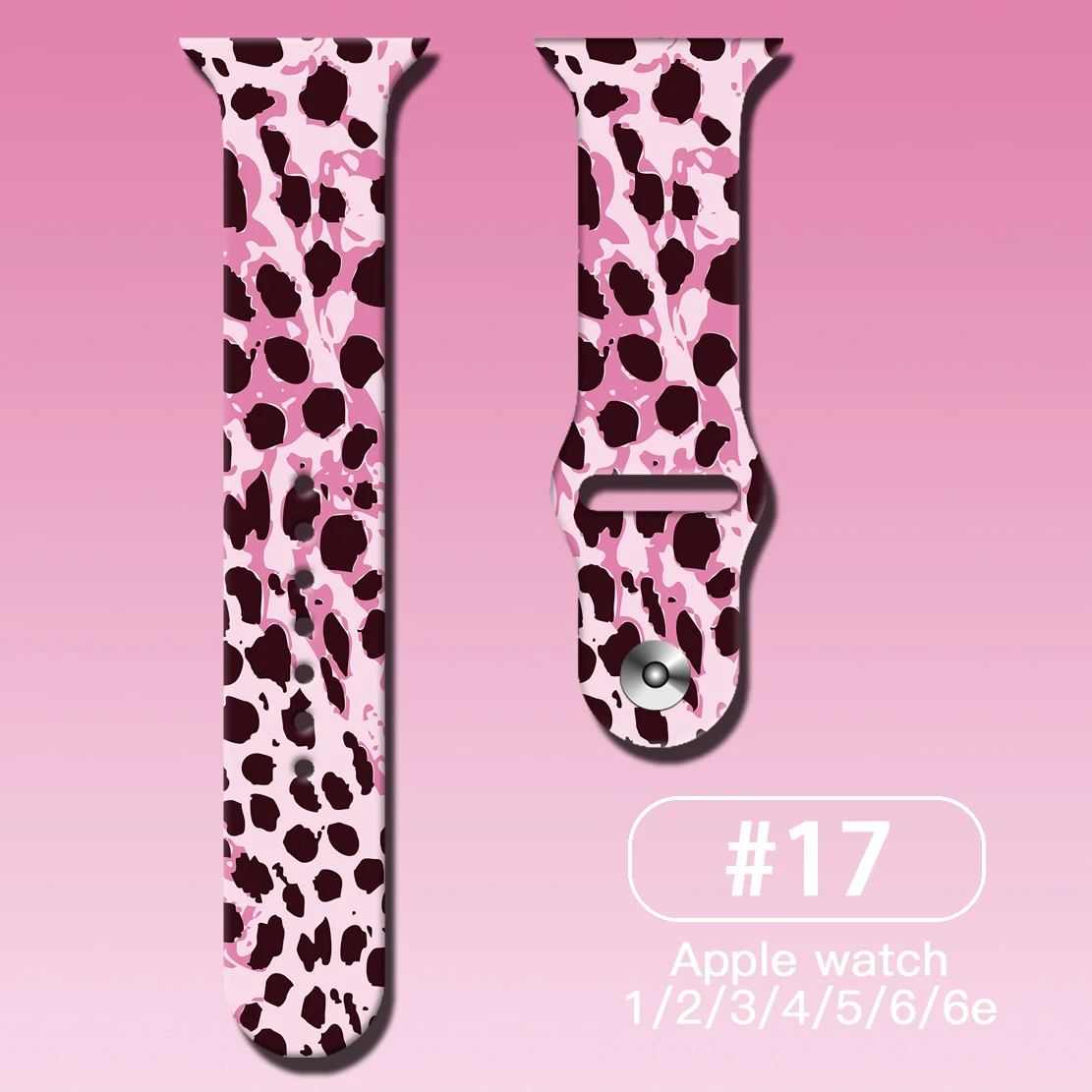 Silicone Strap Solo Loop For Apple Watch Band 42MM 49MM 44MM 40MM 45MM 41MM Strap Animal Print Belt Silicone Bracelet 8 SE 7 6 5