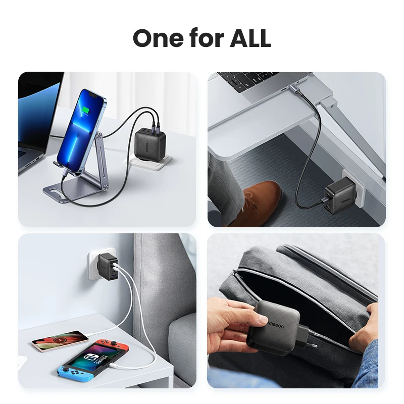 UGREEN 65W GaN зарядное устройство Quick Charge 4 0 3 Type C PD USB с QC быстрое для iPhone 13 12 Xiaomi