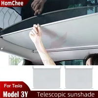 HomChee Retractable Sunshade For Tesla Model 3/Y Sunshade Roof Window Insulation UV Rays Protection Telescopic Sun Shade