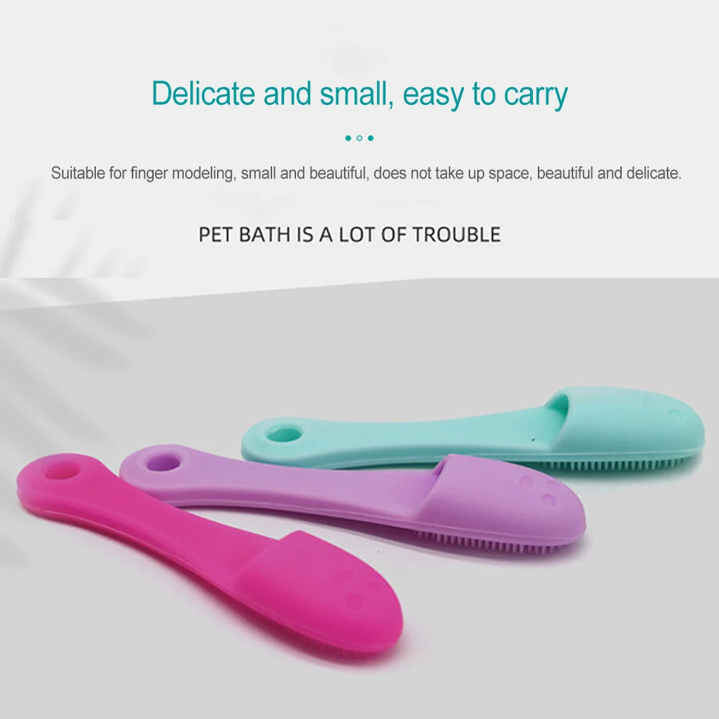 

Pet Toothbrush Silicone Fingertip Mouth Tooth Brush Manual Household Beauty Massage Cleaning Brushing Washing Pink
