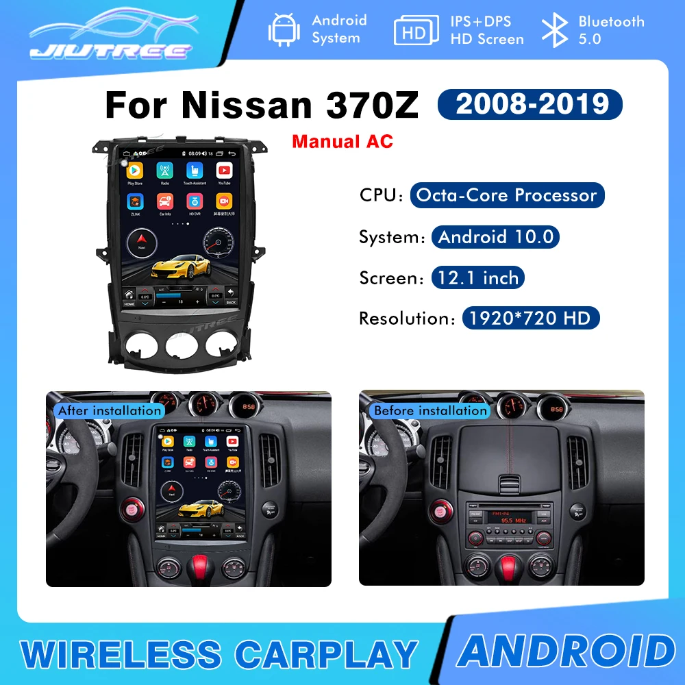 

Автомагнитола Tesla для Nissan 370Z 2008-2019, мультимедийный видеоплеер на платформе Android 10 с GPS-навигацией и сенсорным экраном