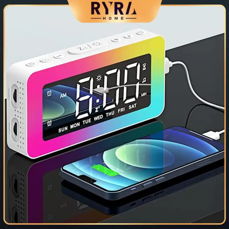 

Easy To Operate Electronic Alarm Clock Durable Alarm Clock Seven Ringtones Cosmetic Mirror Alarm Clock Compact And Portable