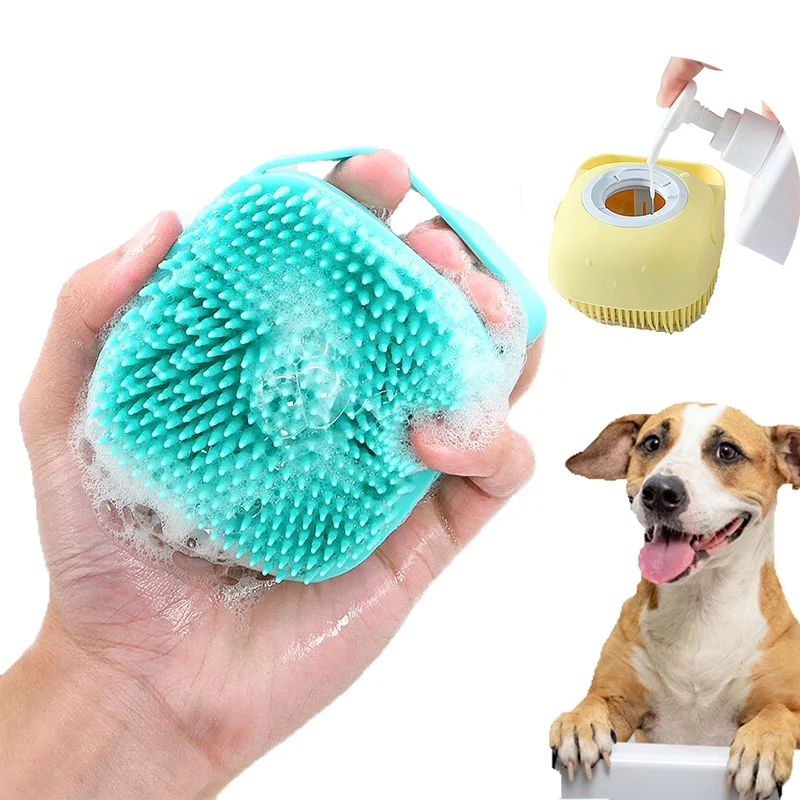 

Dog Cat Bath Massage Brush Puppy Bathroom Soft Gloves Safety Silicone Pet Accessories for Big Dogs Cats Tools Mascotas Products