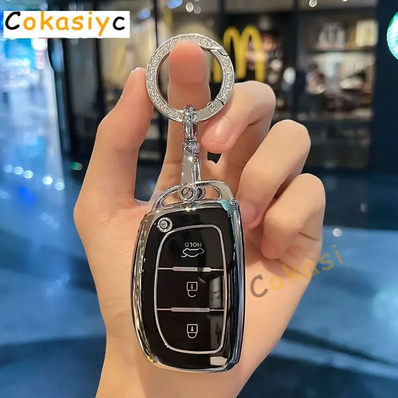 Для Hyundai Tucson Santa Fe Rena Sonata Elantra Creta Ix35 Ix45 I10 I30 I40 Брелок-брелок 3-кнопочный чехол из ТПУ