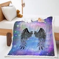 angel wings 3d printing blanket colorful cartoon thick blanket home textile office nap blanket