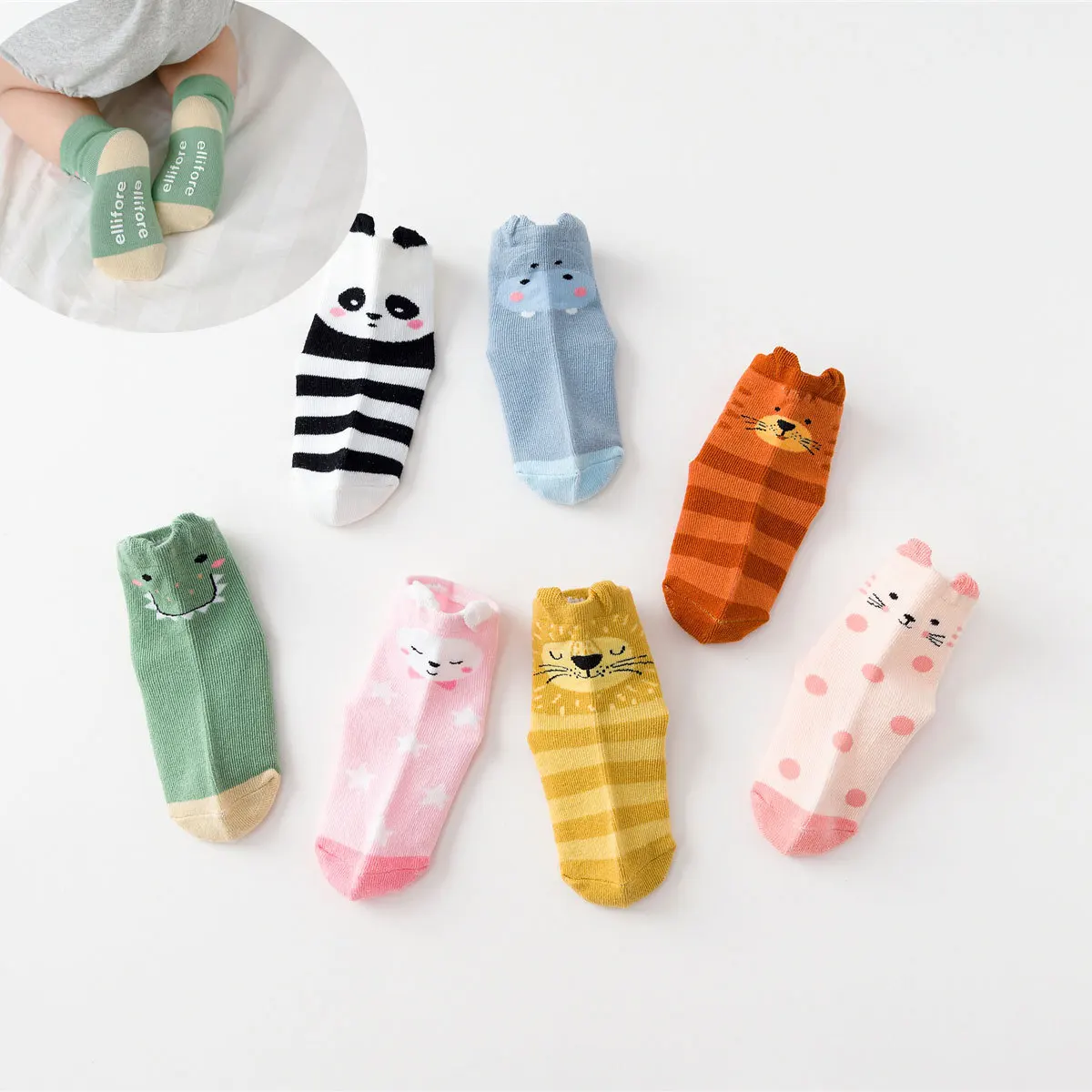 

Мультяшные детские носки 3D Животные детские Нескользящие носки для пола забавные детские носки средней длины Детские аксессуары