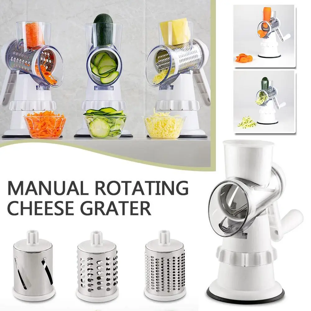 

Manual Rotary Cheese Grater Vegetable Cutter Potato Slicer Multifunctional Vegetable Chopper Home Kitchen Gadget Accessories