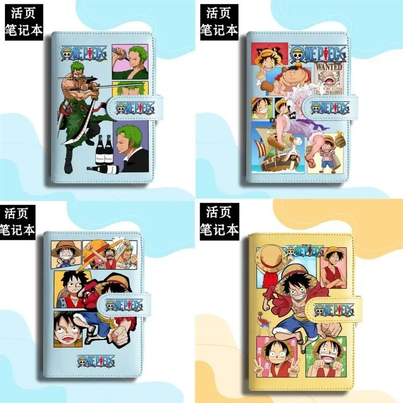 Фото Блокнот One Piece с магнитной застежкой, сменными листами, в цветах макарон, линованный, дневник, перезаполняемый, для фанатов аниме, подарок для Луффи и Зоро, для офиса №2