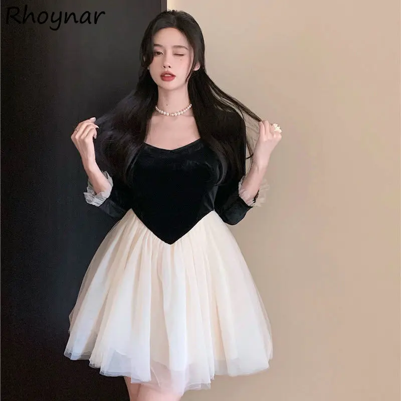 

Имитация двух частей платья женские элегантные шикарные милые классические женские популярные вечерние осенние универсальные Туники Повс...