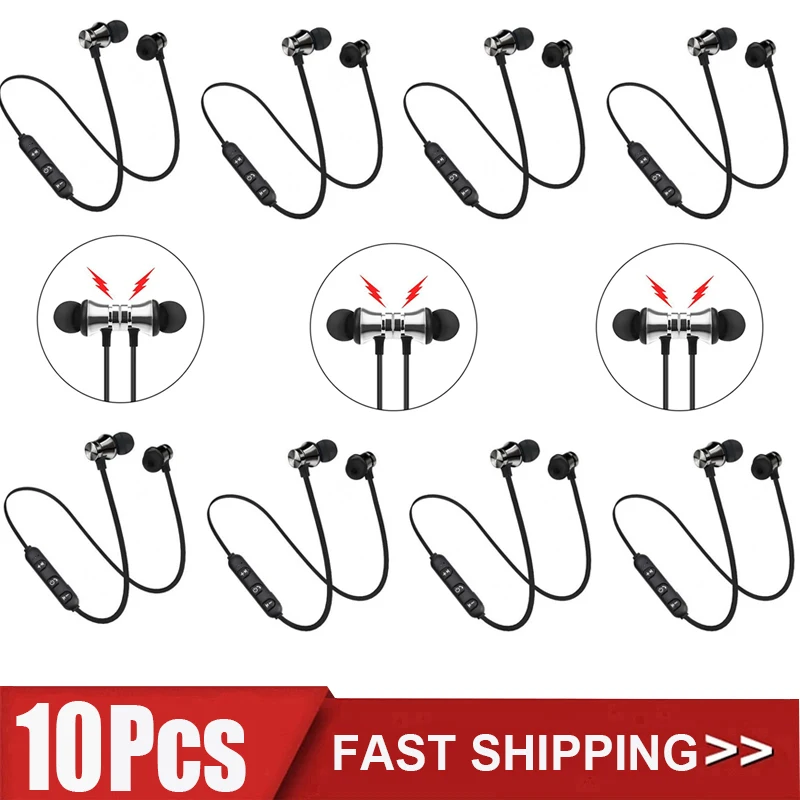 10Pcs XT11 Magnetic Wireless Earphone Bluetooth Headphone Stereo Sports Earbuds with Microphone for Xiaomi Iphone