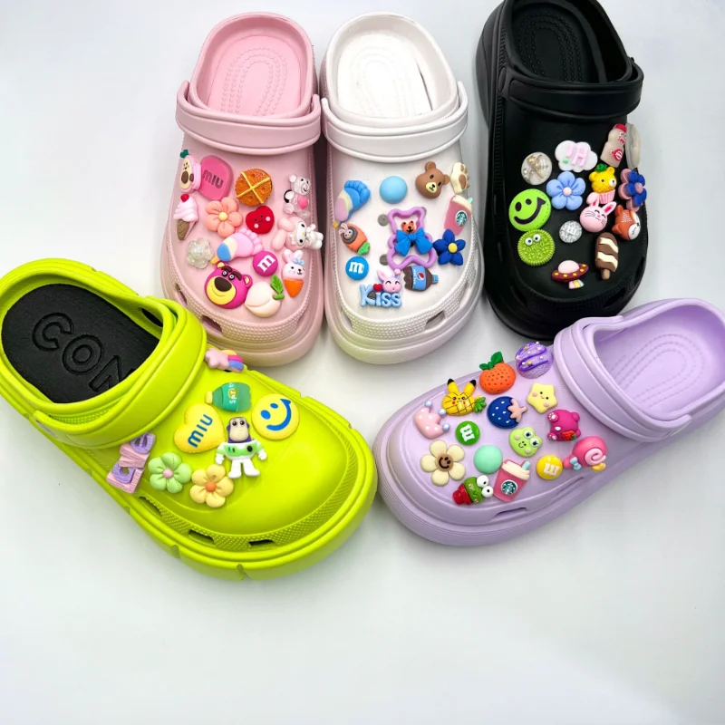 10/18/30/40/50 Styles/Set Cute Animals Pretty Pink Luxury Decorations For Croc Shoe Buckle Charm Funny Gifts For Children'S Day