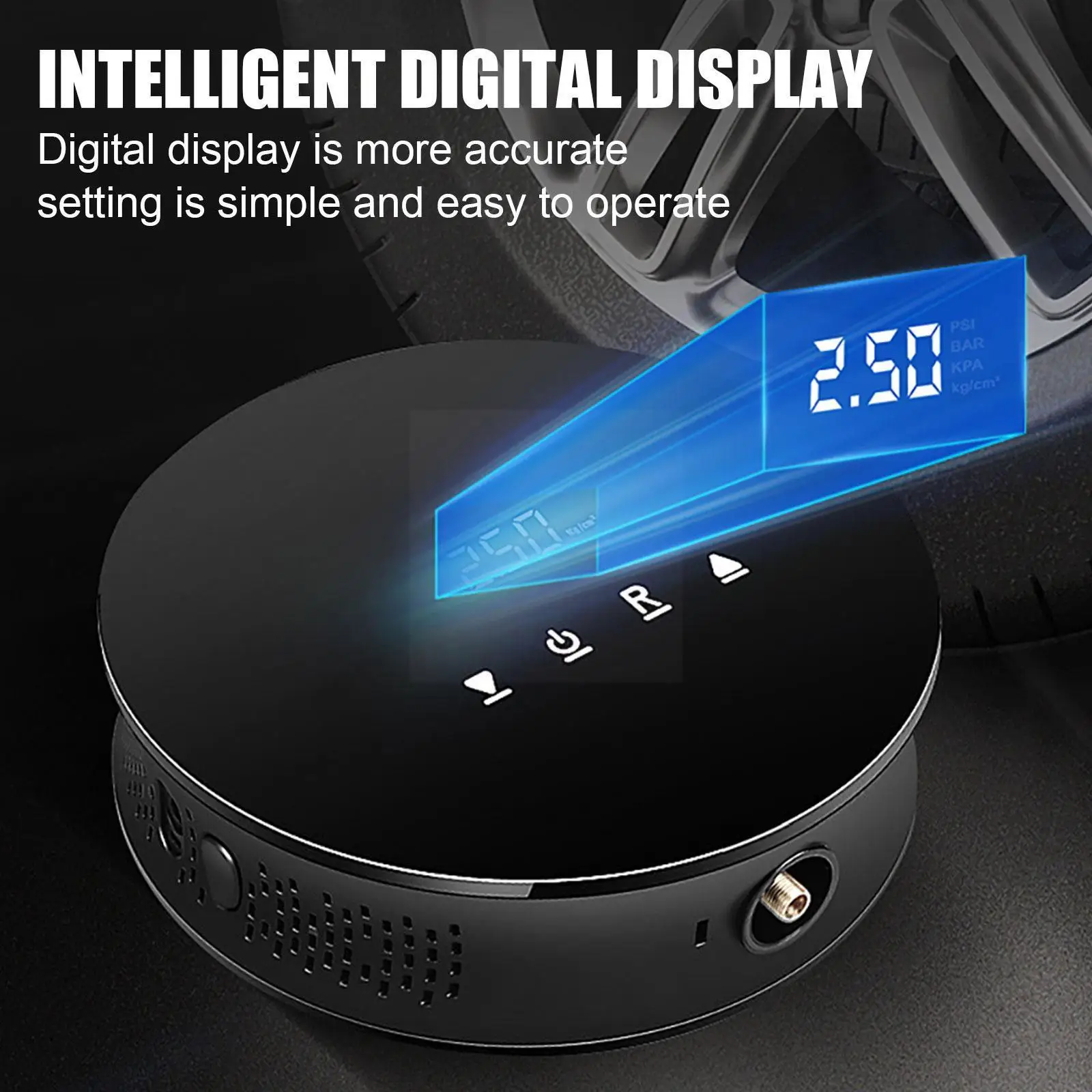 

Car Tire Inflator Travel Portable Air Compressor 12V Black Smart Digital Air Pump For Motorcycle And Bicycle Basketball Y6D5